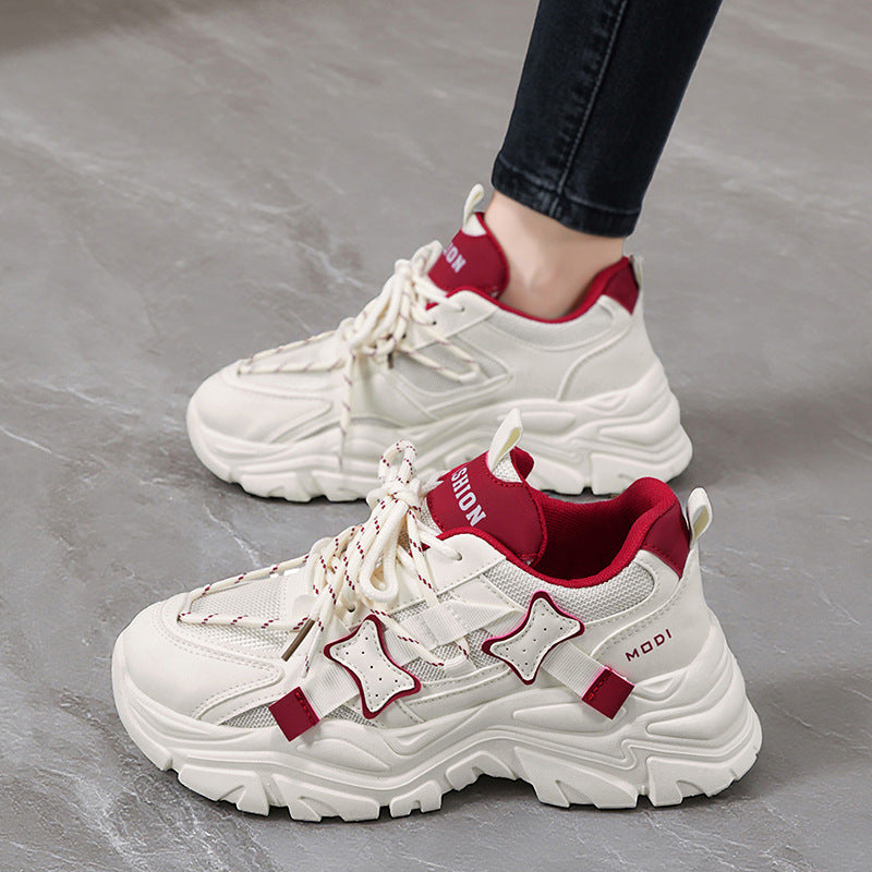 Damen Sportliche Chunky Sneakers mit modischem Design und stabiler Sohle EB