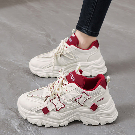 Damen Sportliche Chunky Sneakers mit modischem Design und stabiler Sohle EB