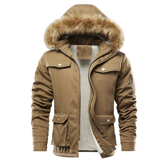 Herren isolierte Winterjacke mit abnehmbarer Kapuze und Futter EB