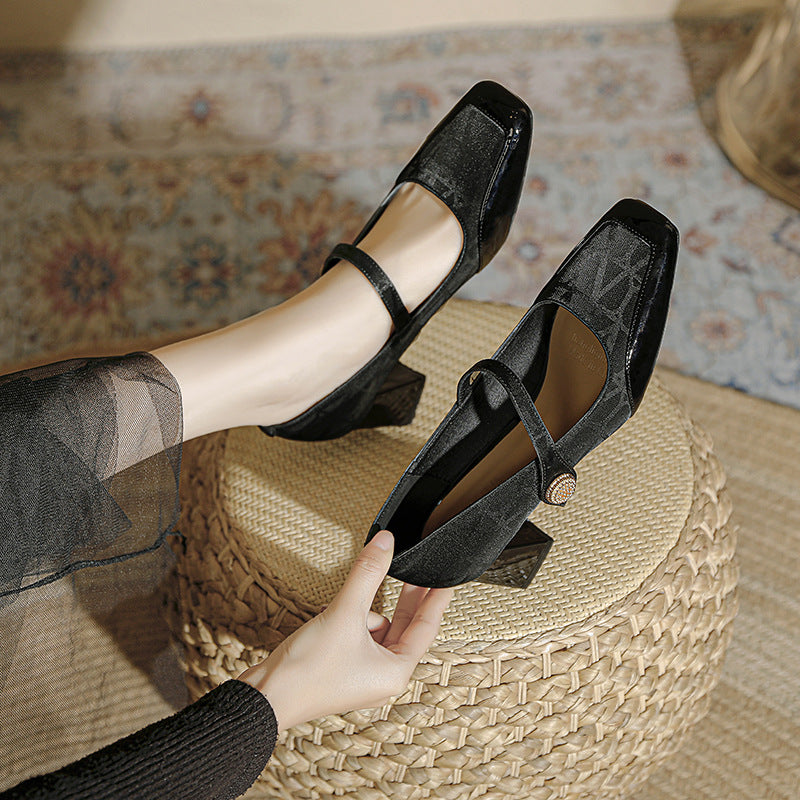 Damen elegante Slingback Ballerinas mit modischem Riemen EB