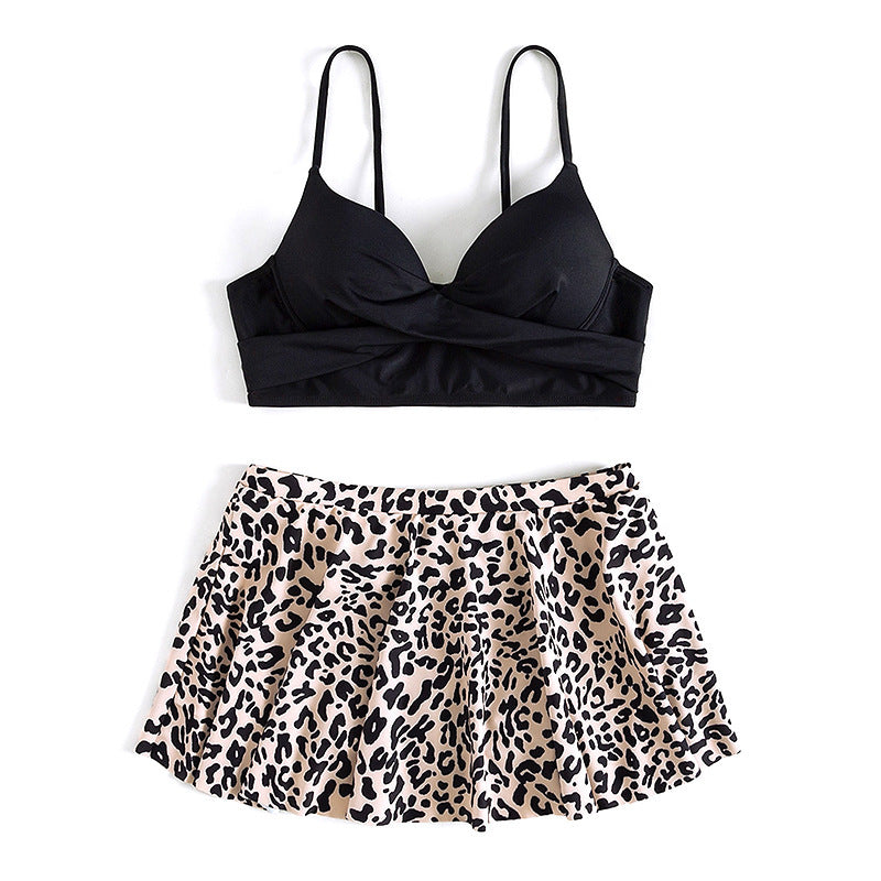 Damen Rock-Bikini-Set mit animalischem Muster EB