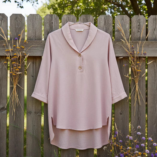 Damen Elegantes Hemd mit modernem Kragen und Knopfdetails EB