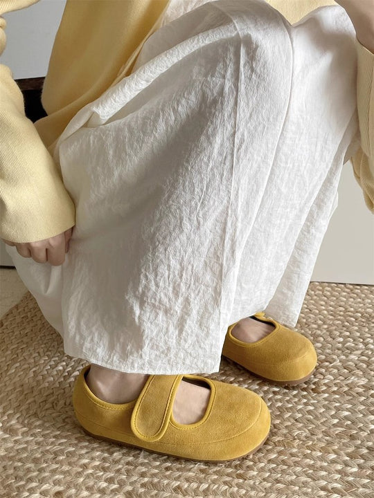 Damen bequeme Slipper mit praktischem Klettverschluss und weicher Sohle EB