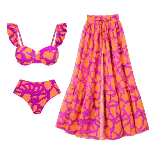 Damen Bikiniset mit voluminösem Rock von EB