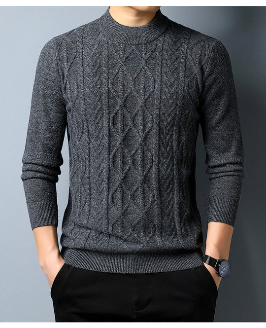 Herren Strickpullover mit strukturiertem Zopfmuster EB