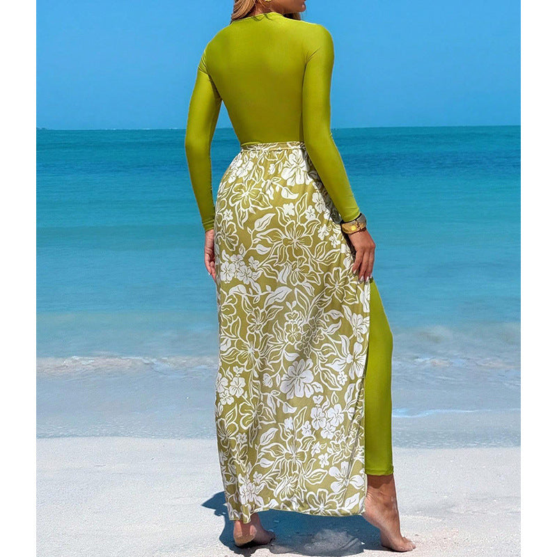 Damen Sportlicher Badeanzug mit eleganter Wickeloptik EB