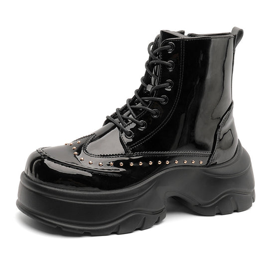 Damen Trendige Stiefeletten mit funkelnden Nieten und robuster Sohle EB