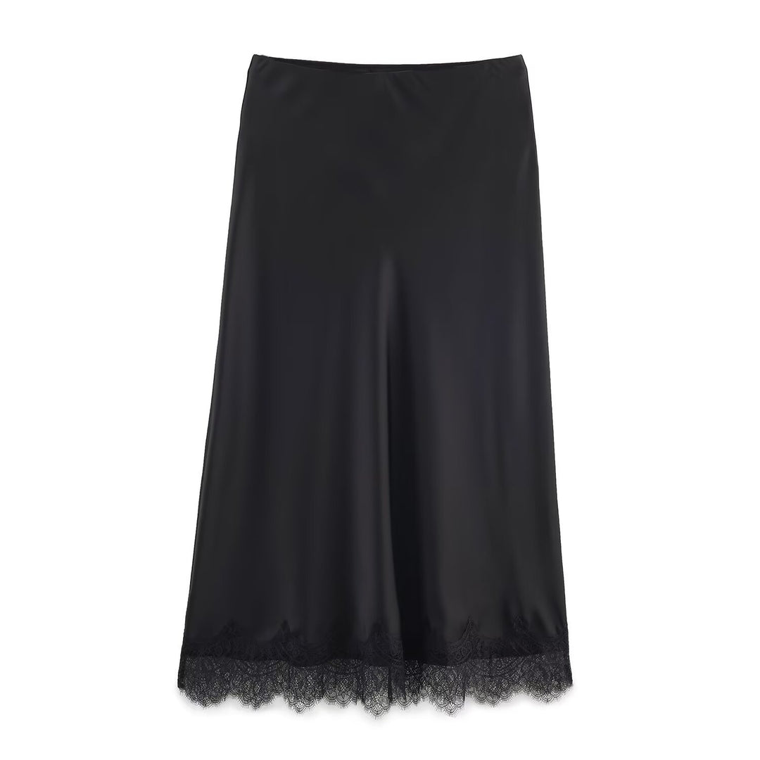 Damen elegantes Nachthemd mit zarter Spitzenverzierung EB