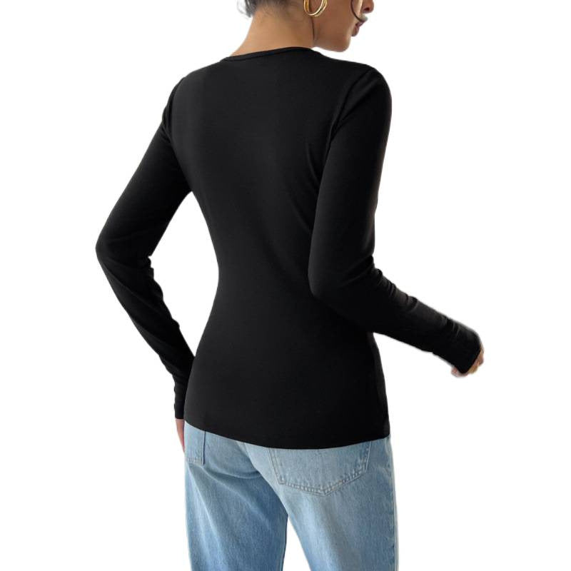 Damen Elegantes Langarm-Bodysuit mit dekorativen Blumenakzenten EB