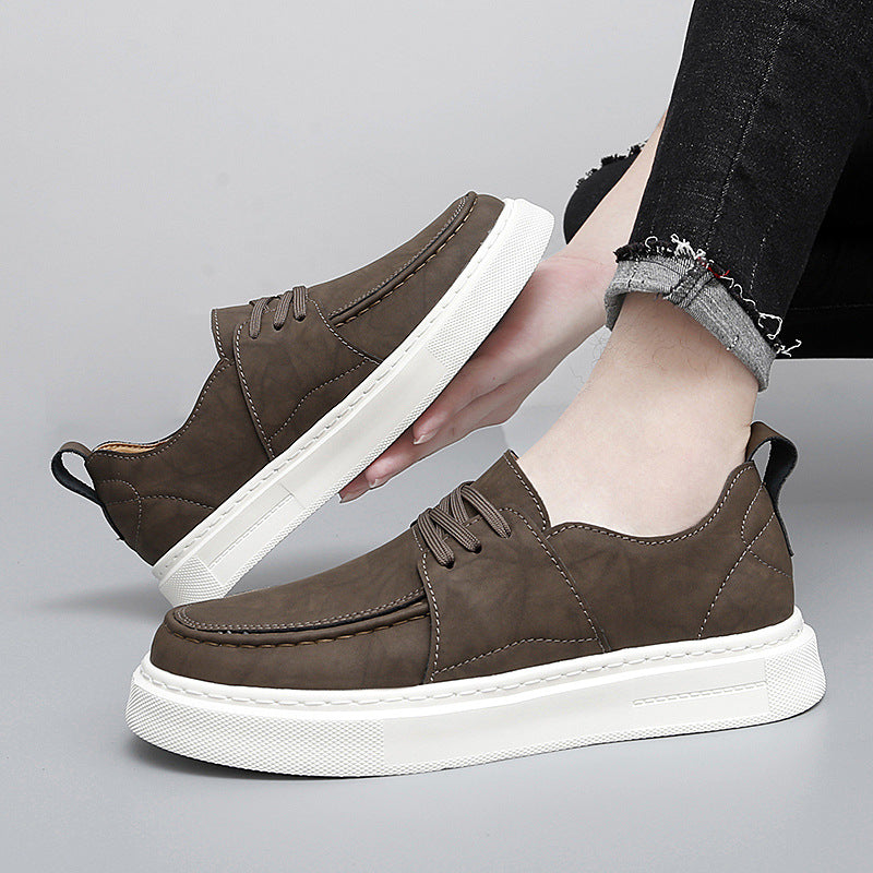Damen Modische Leder Sneakers im sportlichen Design EB