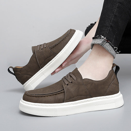 Damen Modische Leder Sneakers im sportlichen Design EB