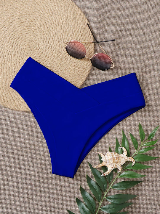 Damen Hochgeschnittenes Bikini-Unterteil mit stilvollem V-Ausschnitt EB