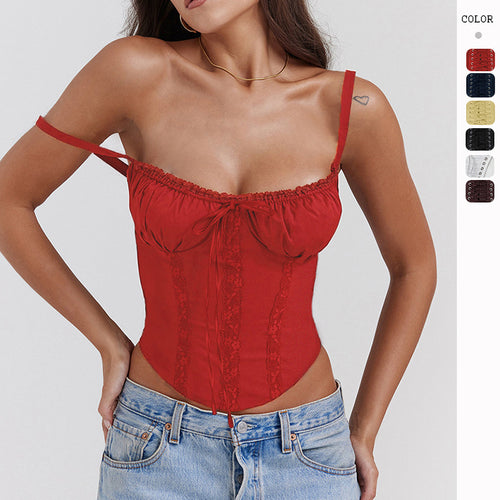 Damen Corsagenoberteil mit Rüschendetails und verstellbaren Trägern EB
