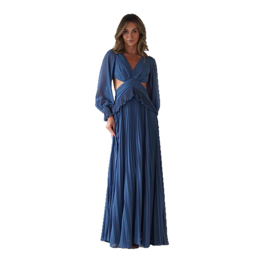 Damen Maxi-Kleid mit weitem Schnitt und Rüschendetails EB