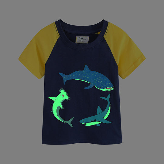 Jungen T-Shirt mit leuchtendem Haifischmotiv EB