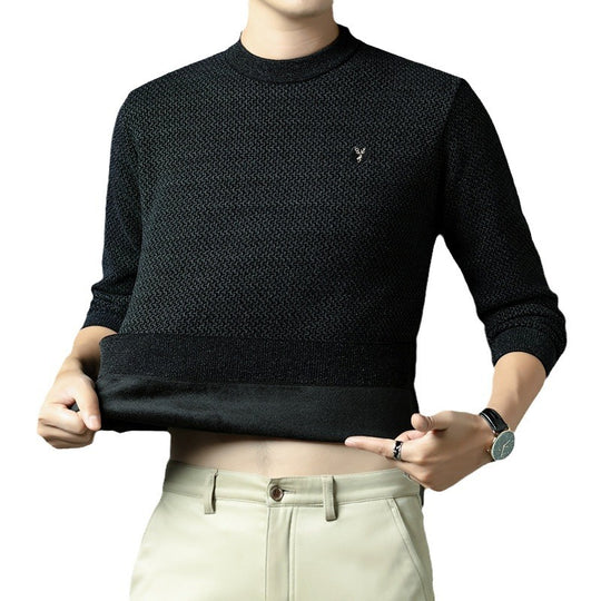Herren Strukturierter Pullover mit Rundhalsausschnitt und hochwertiger Stricktextur EB
