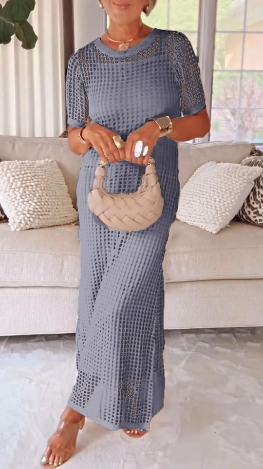 Frauen Elegante Mesh Maxi Kleid EB