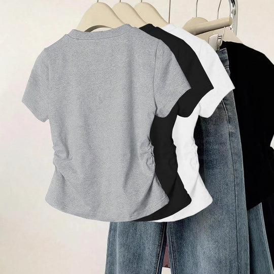 Damen T-Shirt mit kreativem Katzenmotiv und lässigem Schnitt EB