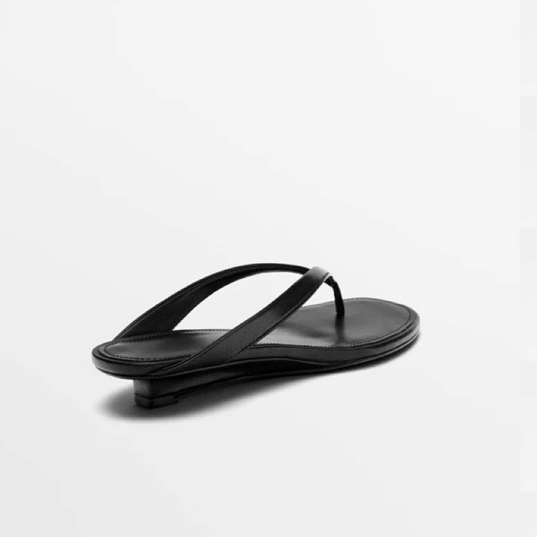 Damen elegante Zehentrenner-Sandalen mit minimalistischem Riemendesign EB