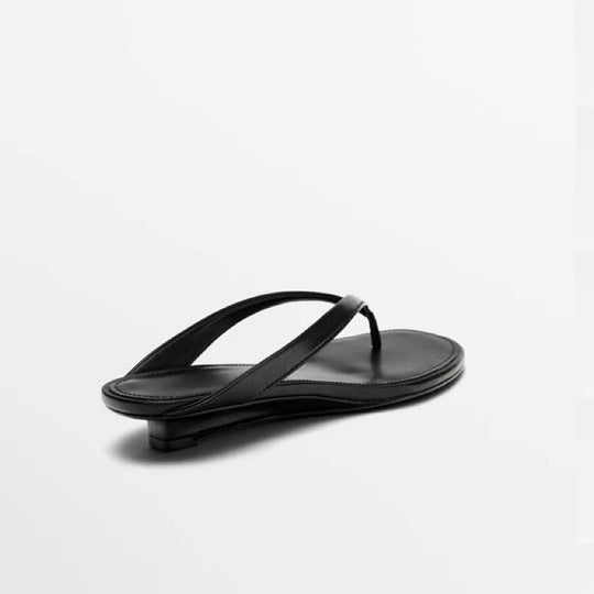 Damen elegante Zehentrenner-Sandalen mit minimalistischem Riemendesign EB