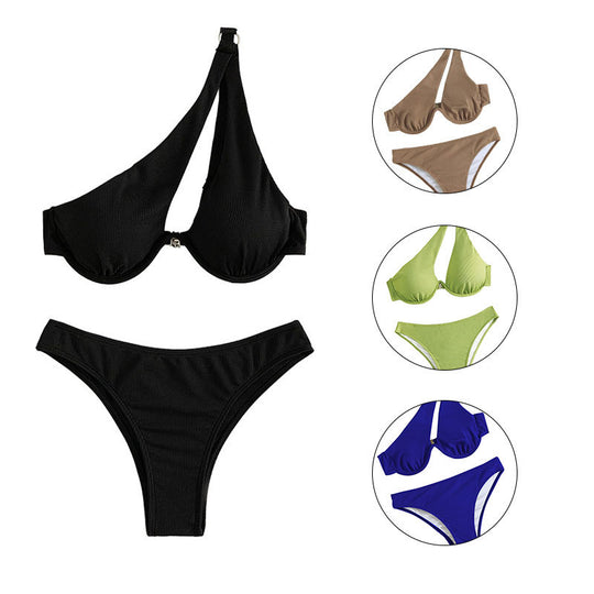 Damen Einteiliges Bademoden-Set mit asymmetrischem Trägerdesign EB