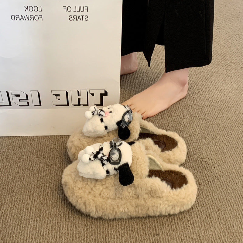 Damen kuschelige Hausschuhe mit süßem Tierdesign EB