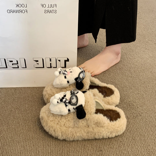 Damen kuschelige Hausschuhe mit süßem Tierdesign EB