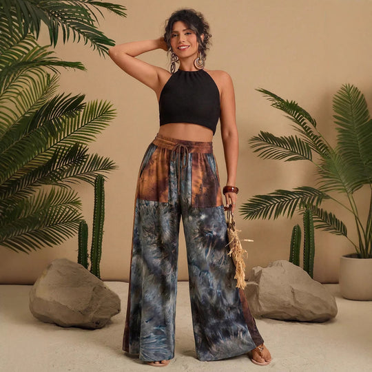 Damen Stilvolles Loungewear-Set mit lässigem Schnitt und modischem Muster EB
