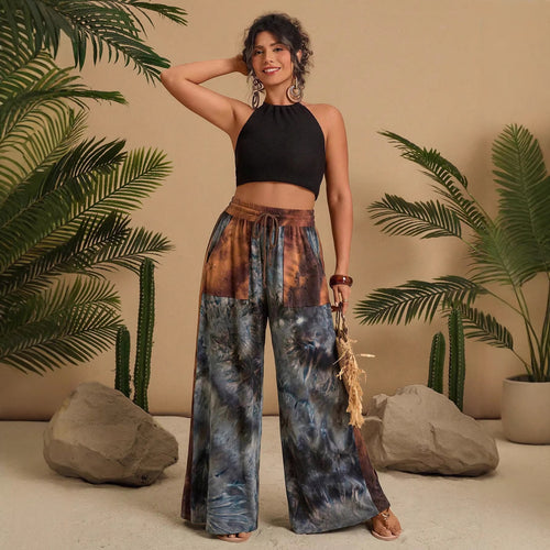 Damen Stilvolles Loungewear-Set mit lässigem Schnitt und modischem Muster EB