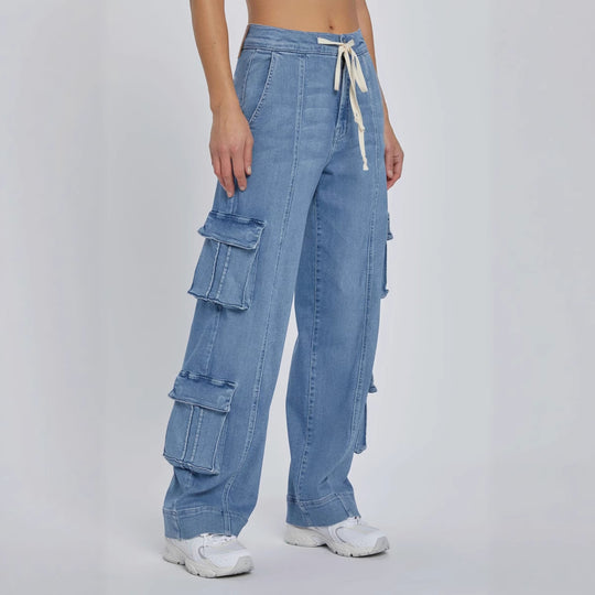 Damen Cargo-Jeans mit lockerer Passform und praktischen Seitentaschen EB