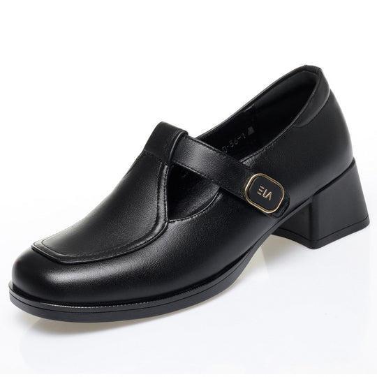 Damen Mary Jane Schuhe mit komfortablem Blockabsatz und modischem Schnallenakzent EB