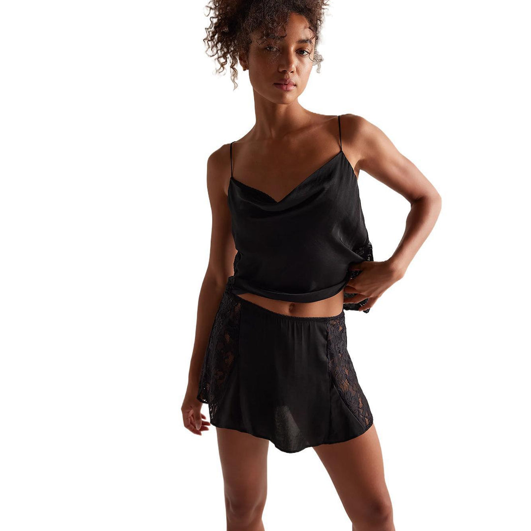 Damen Satin-Nachtkleid mit Spitzenakzenten EB