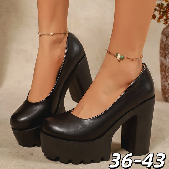 Damen Plateaupumps mit robuster Sohle und elegantem Design EB