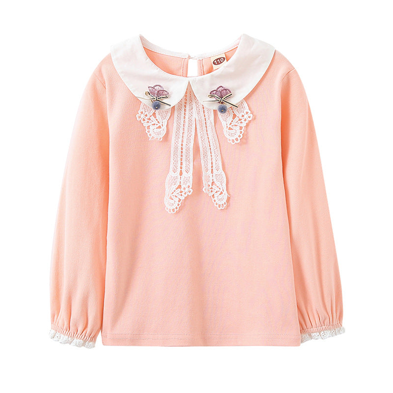 Damen elegante Bluse mit Spitzenapplikationen EB