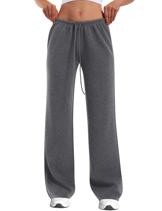 Damen nan hochgeschnittene weite Jogginghose mit elastischem Komfortbund und Kordelzug EB