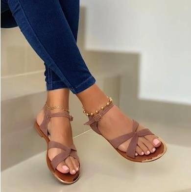 Damen elegante flache Sandalen EB