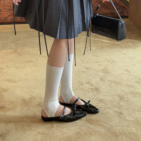 Damen Elegante Slingback-Ballerinas mit modischem Riemchen und luxuriösem Glanz EB
