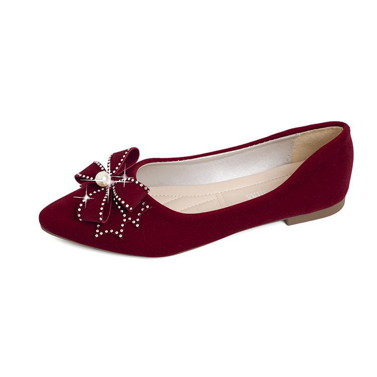 Damen elegante Ballerinas mit funkelnder Blütenapplikation EB