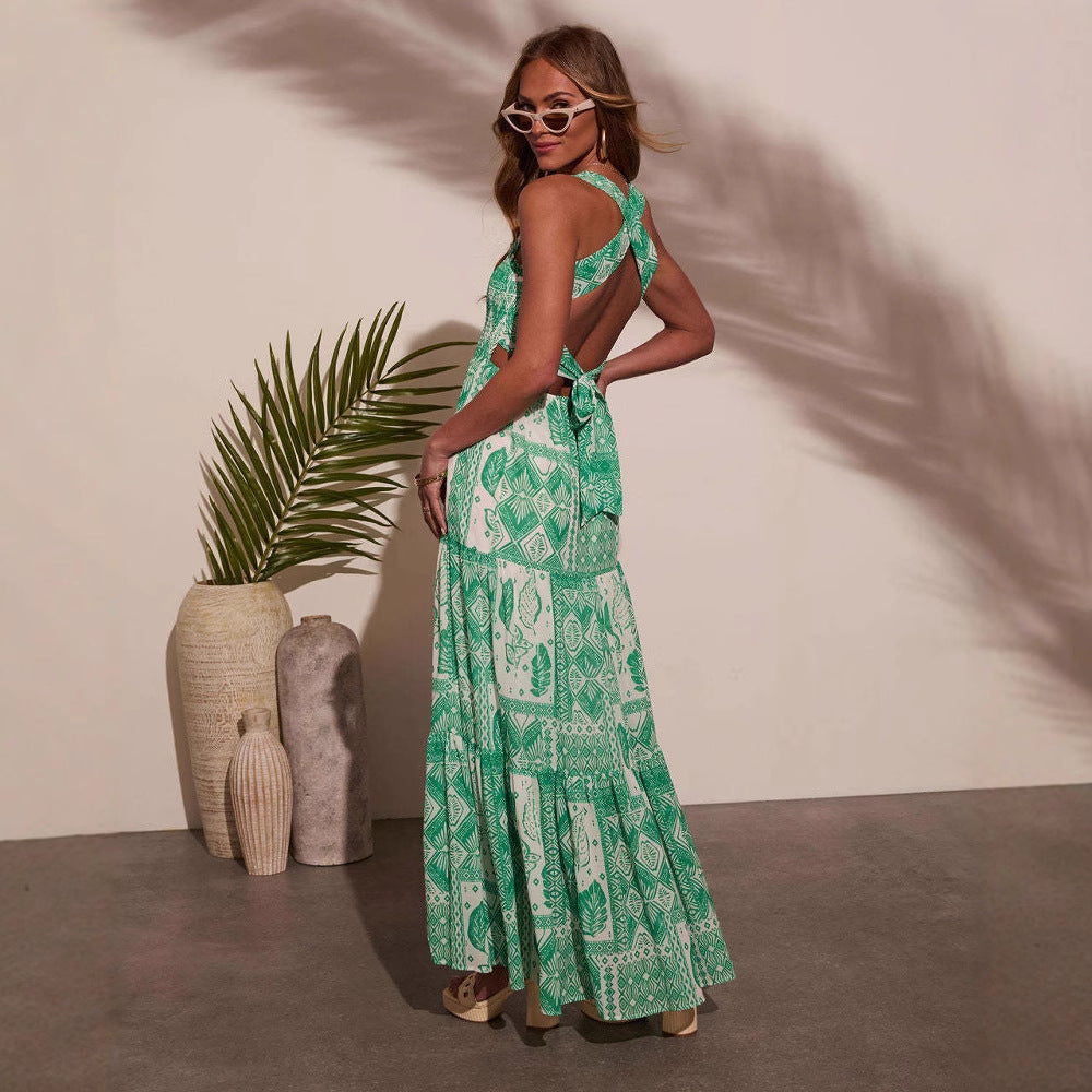 Damen Maxikleid mit fröhlichem Blumendesign und luftiger Passform EB