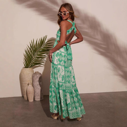 Damen Maxikleid mit fröhlichem Blumendesign und luftiger Passform EB