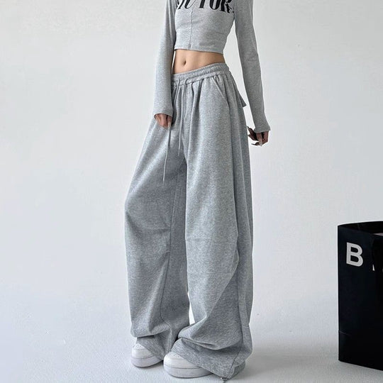 Damen nan weite Jogginghose mit extra weitem Bein und Kordelzugbund aus French Terry EB