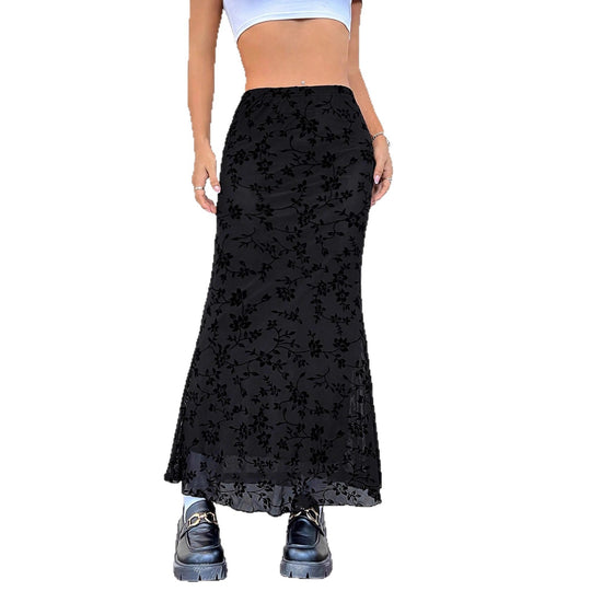 Damen Maxirock mit floralem Design und eleganter Silhouette EB