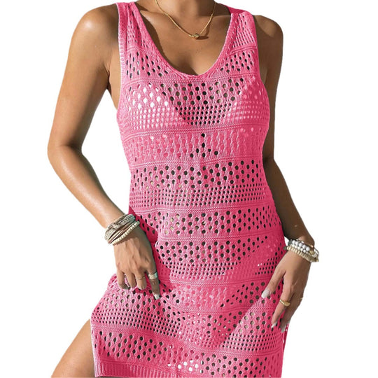 Damen eleganter Häkel-Strandsarong mit modischem Lochmuster EB