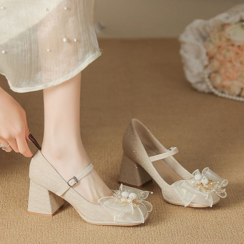 Damen Ballerinas mit glamourösen Blüten-Details EB