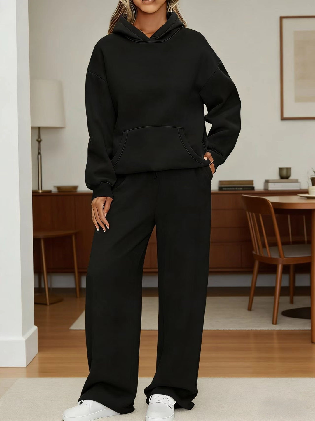 Damen nan kuscheliges Oversize Hoodie und weite Jogginghose Set EB