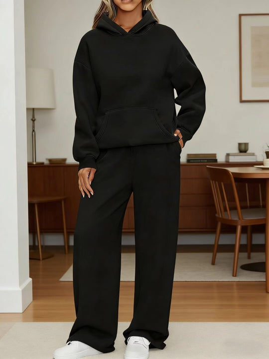 Damen nan kuscheliges Oversize Hoodie und weite Jogginghose Set EB