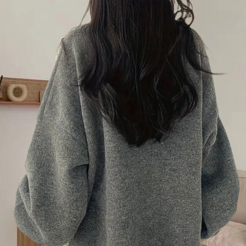 Damen Oversized Strickpullover mit eleganten Puffärmeln und modernem Design EB