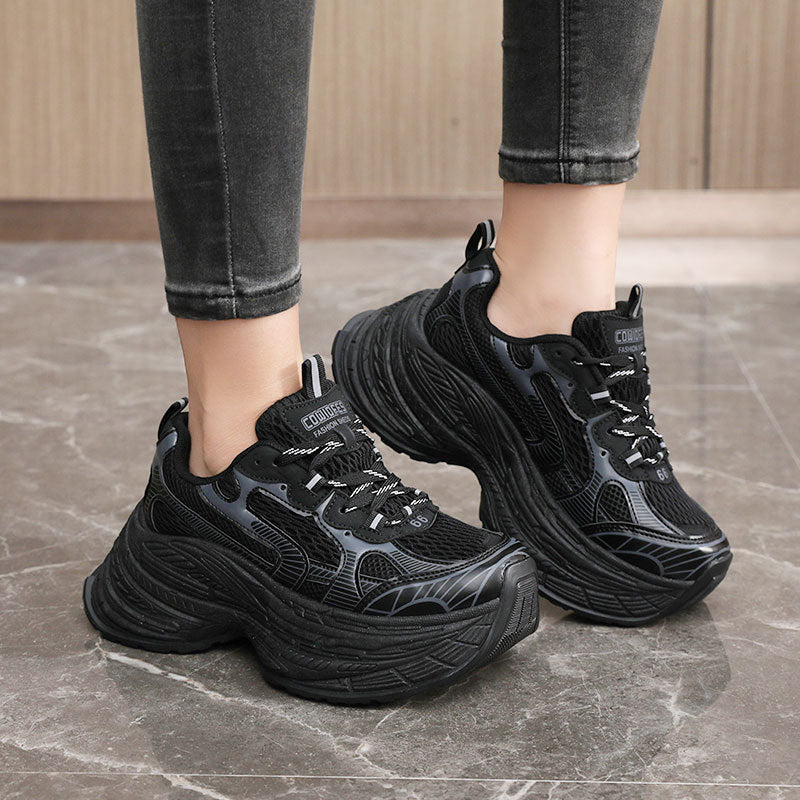 Damen Chunky Sneakers mit dämpfender Laufsohle und modischem Design EB