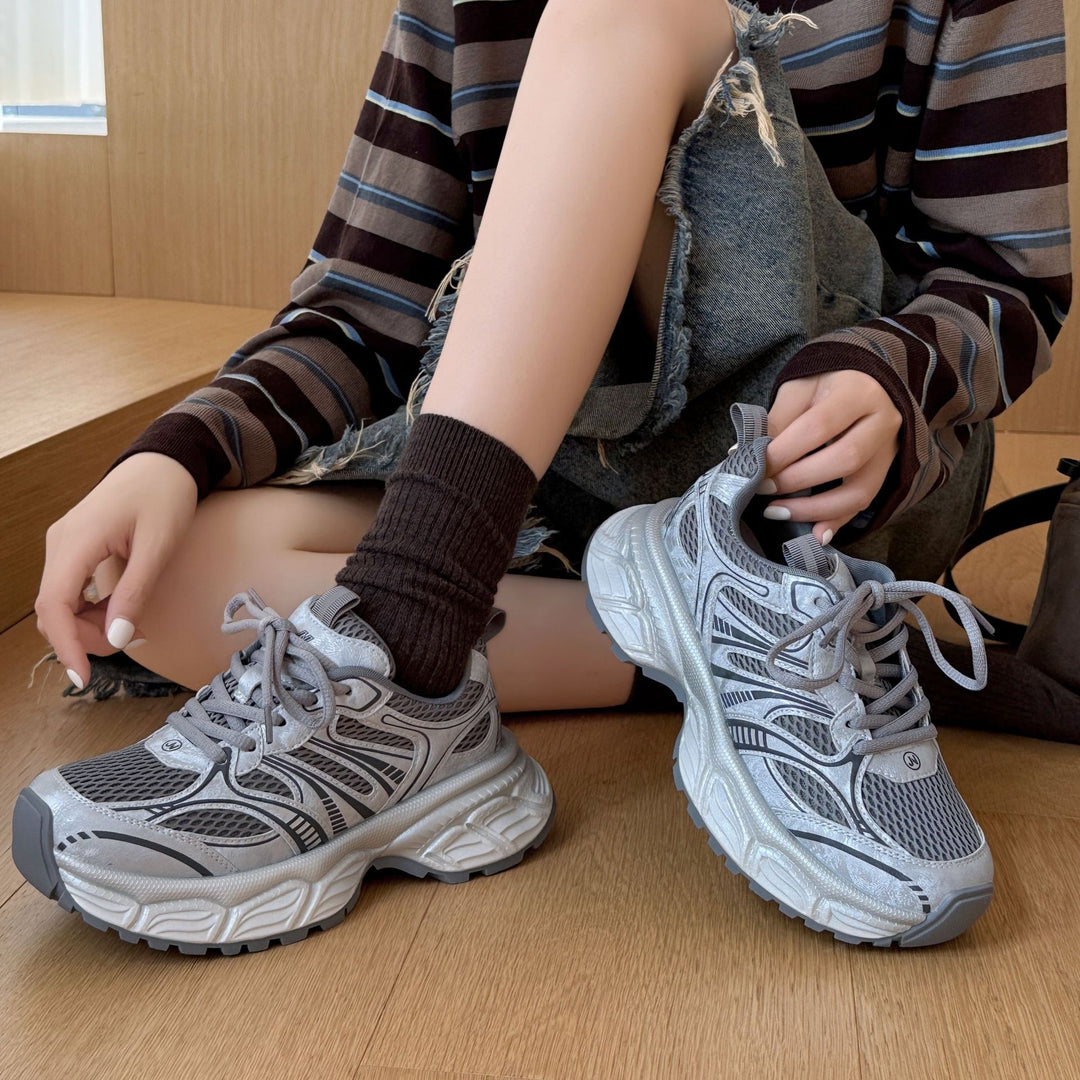 Damen Sportliche Lauf-Sneaker mit atmungsaktiver Mesh-Oberfläche und stabilem Dämpfungssystem EB