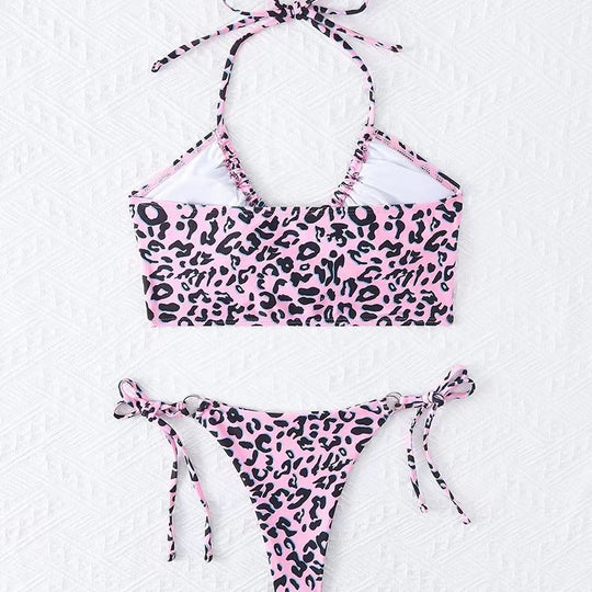 Damen Bikini-Set mit aufregendem Leopardenmuster und verstellbaren Trägern EB